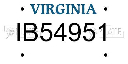 IB54951 Virginia License Plate