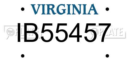 IB55457 Virginia License Plate