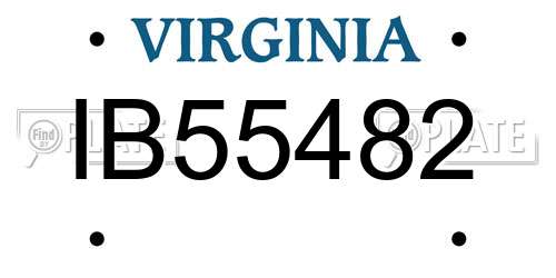 IB55482 Virginia License Plate