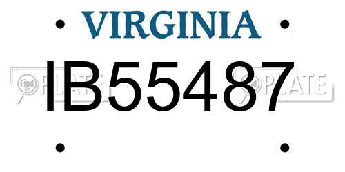 IB55487 Virginia License Plate