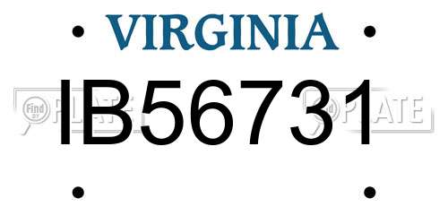IB56731 Virginia License Plate