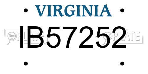 IB57252 Virginia License Plate