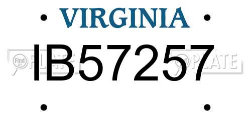 IB57257 Virginia License Plate