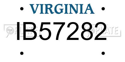 IB57282 Virginia License Plate