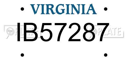IB57287 Virginia License Plate
