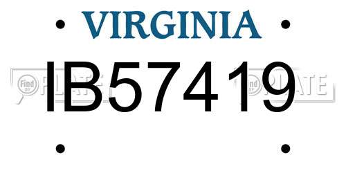 IB57419 Virginia License Plate