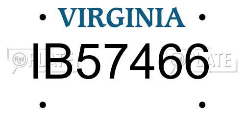 IB57466 Virginia License Plate