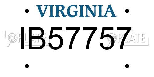 IB57757 Virginia License Plate
