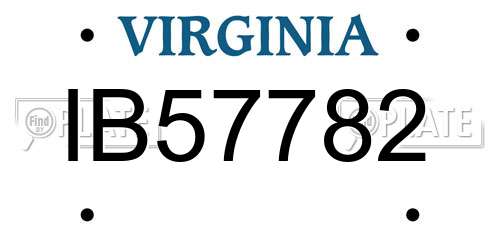 IB57782 Virginia License Plate
