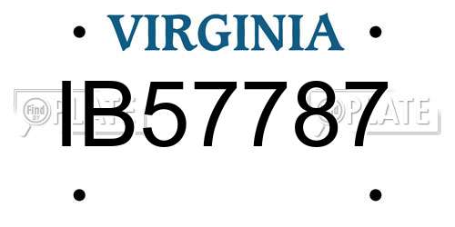 IB57787 Virginia License Plate