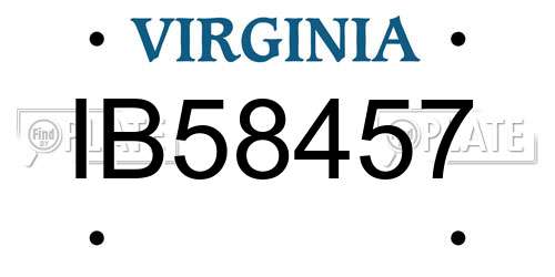 IB58457 Virginia License Plate