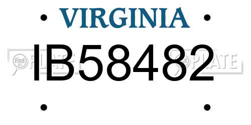 IB58482 Virginia License Plate