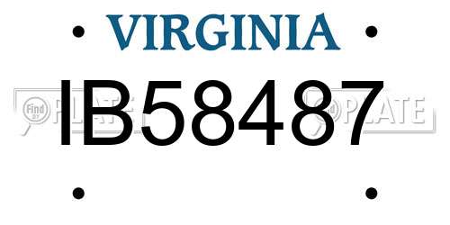IB58487 Virginia License Plate