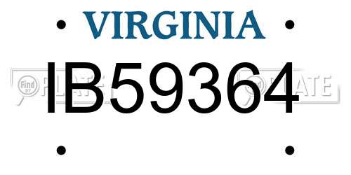 IB59364 Virginia License Plate