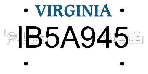 IB5A945 Virginia License Plate
