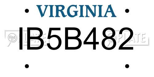 IB5B482 Virginia License Plate