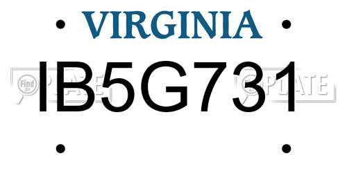 IB5G731 Virginia License Plate