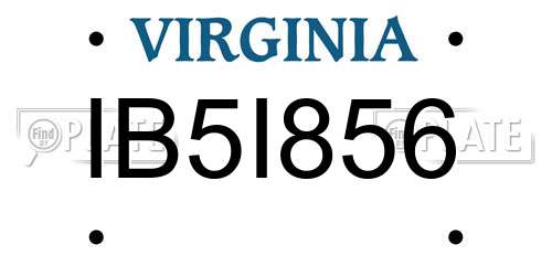 IB5I856 Virginia License Plate