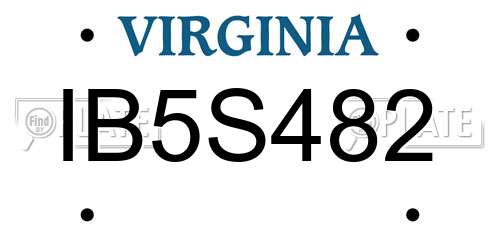 IB5S482 Virginia License Plate
