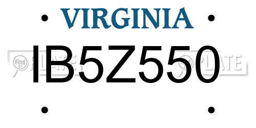 IB5Z550 Virginia License Plate
