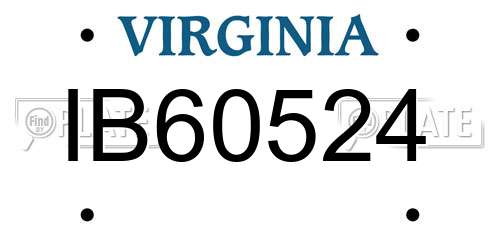 IB60524 Virginia License Plate