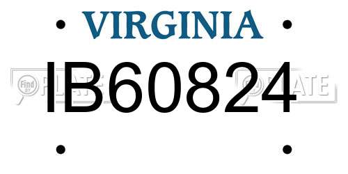 IB60824 Virginia License Plate