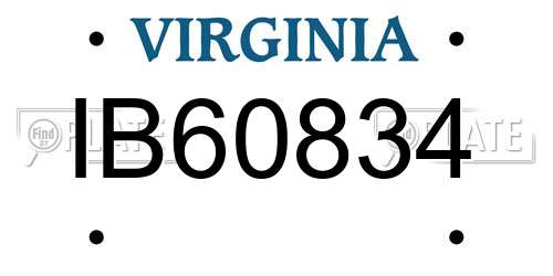 IB60834 Virginia License Plate