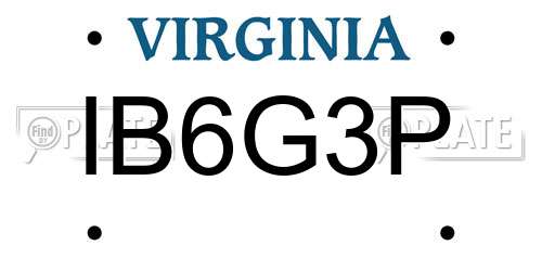 IB6G3P Virginia License Plate