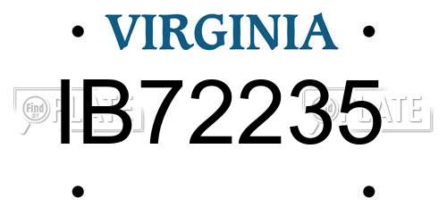 IB72235 Virginia License Plate