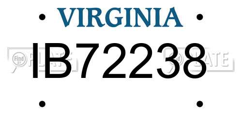 IB72238 Virginia License Plate