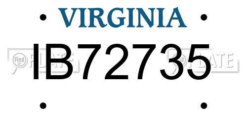 IB72735 Virginia License Plate