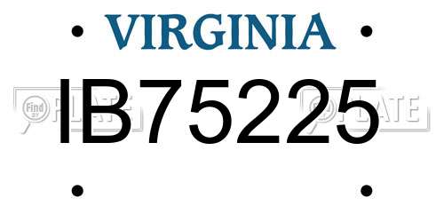 IB75225 Virginia License Plate