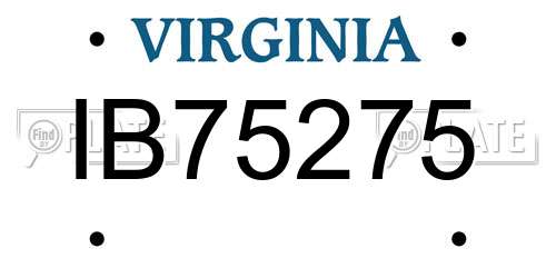IB75275 Virginia License Plate