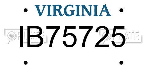 IB75725 Virginia License Plate