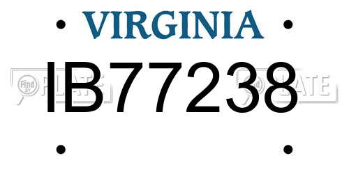 IB77238 Virginia License Plate