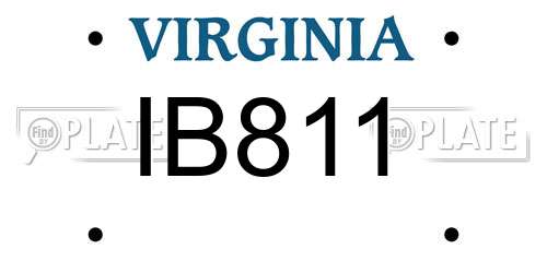 IB811 Virginia License Plate