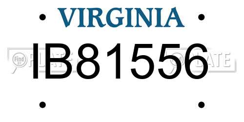 IB81556 Virginia License Plate