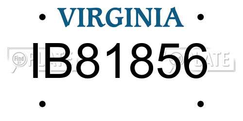 IB81856 Virginia License Plate