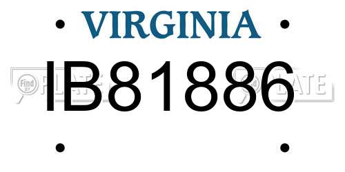 IB81886 Virginia License Plate