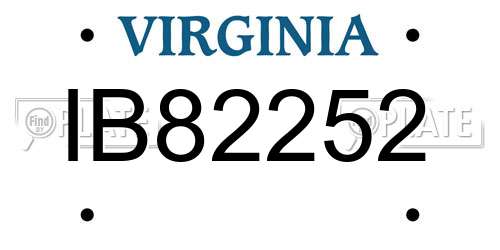 IB82252 Virginia License Plate