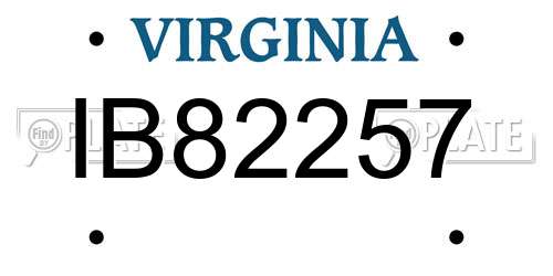 IB82257 Virginia License Plate