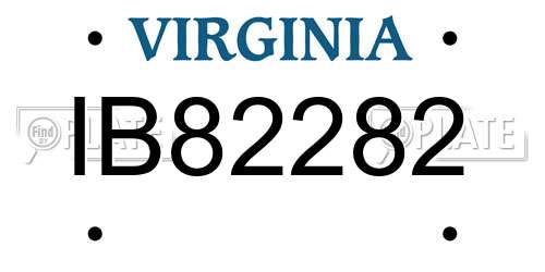 IB82282 Virginia License Plate