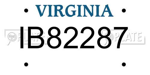 IB82287 Virginia License Plate