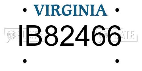 IB82466 Virginia License Plate