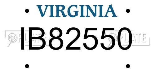 IB82550 Virginia License Plate