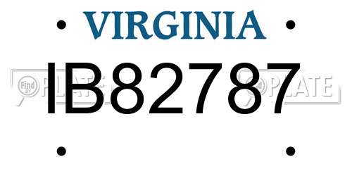 IB82787 Virginia License Plate