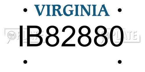 IB82880 Virginia License Plate