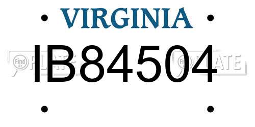 IB84504 Virginia License Plate