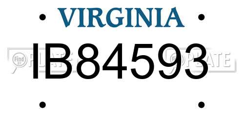 IB84593 Virginia License Plate