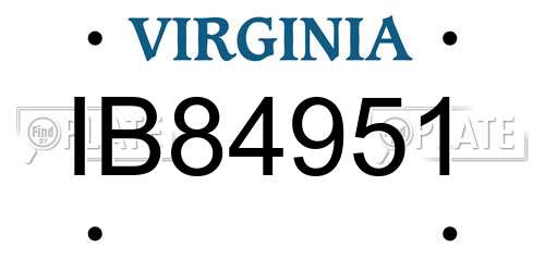 IB84951 Virginia License Plate